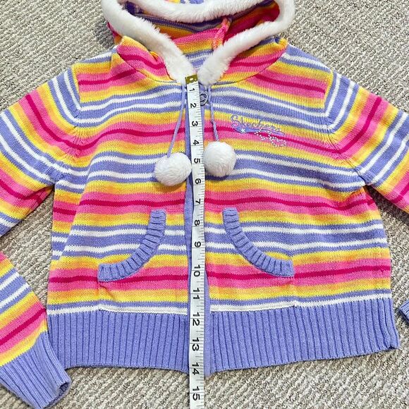 Y2K Striped Zip Up Cropped Sweater Indie Sleaze Coquette Brandy Vibes PINTEREST - Picture 3 of 8